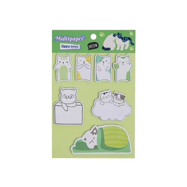 Set de notas autoadhesivas 120h gatos en blister 11x17 cm multipaper - zn