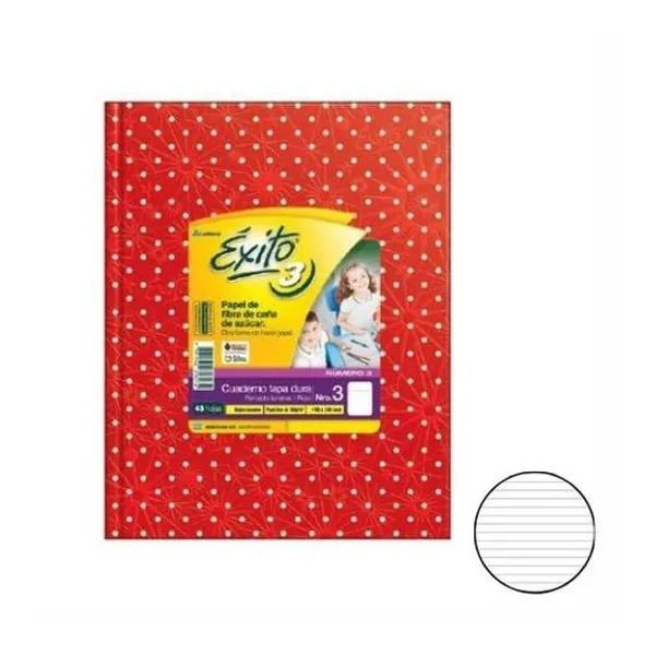 Cuaderno 19x24 rayado t/d univ lunar rojo 48h Éxito