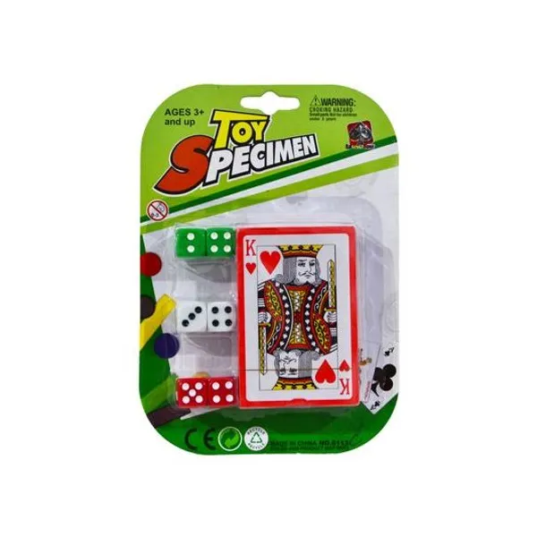 Juego de cartas poker con dados en blister 13x19 cm