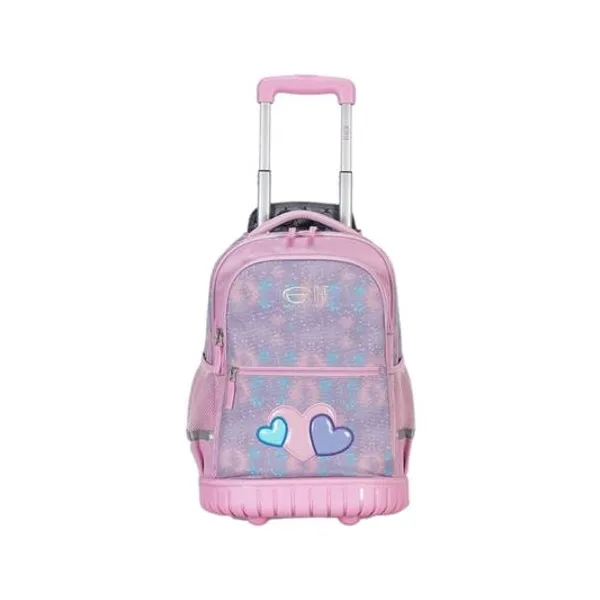 Mochila 18" con carro corazones rosa elf