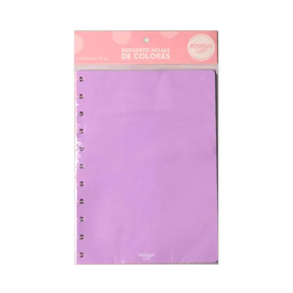 Repuesto carta para cuaderno Mooving loop 30 hjs.color