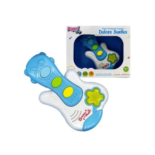 Guitarra con luz y sonido en caja 21x7x17 cm popp - wd