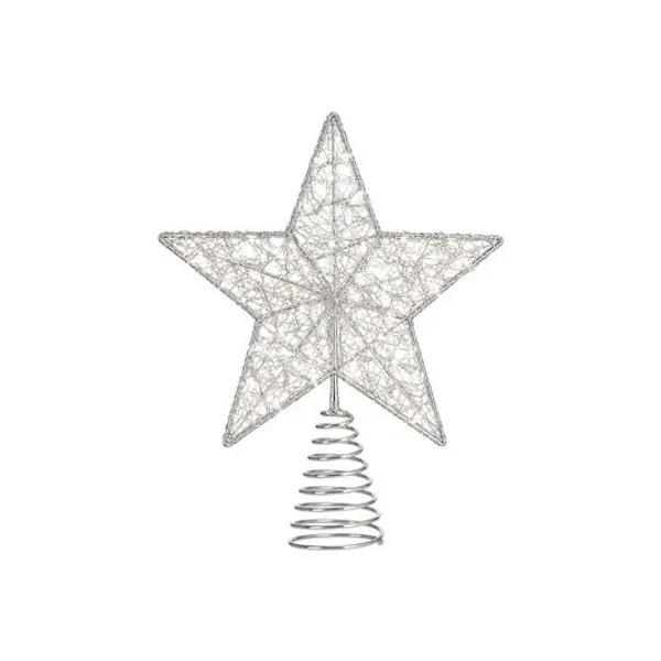 Puntal estrella de alambre plateado 20x25 cm x1