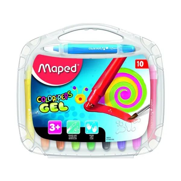 Crayones gel Maped colorpeps acuarelables valija x10 col.