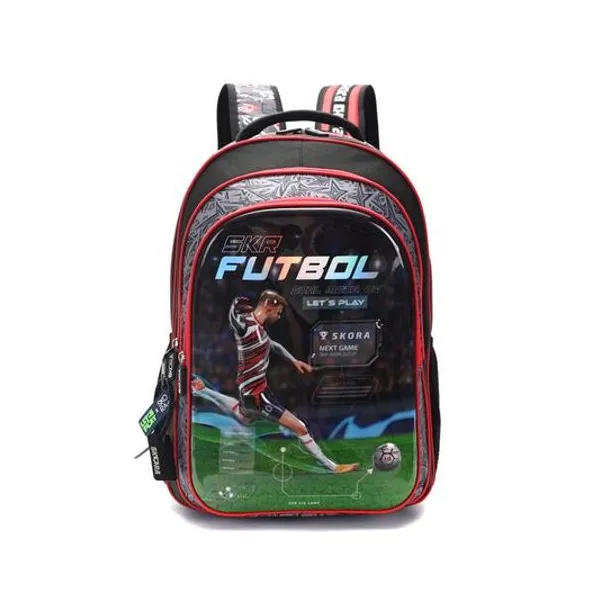 Mochila 18" espalda fútbol player roja 3d Skora