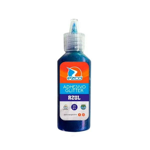 Adhesivo Ezco glitter 21 grsazul
