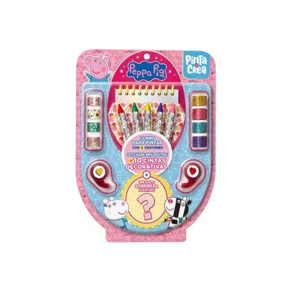 Libro para pintar con crayones pinta y crea Peppa Pig en blister 20x25 cm