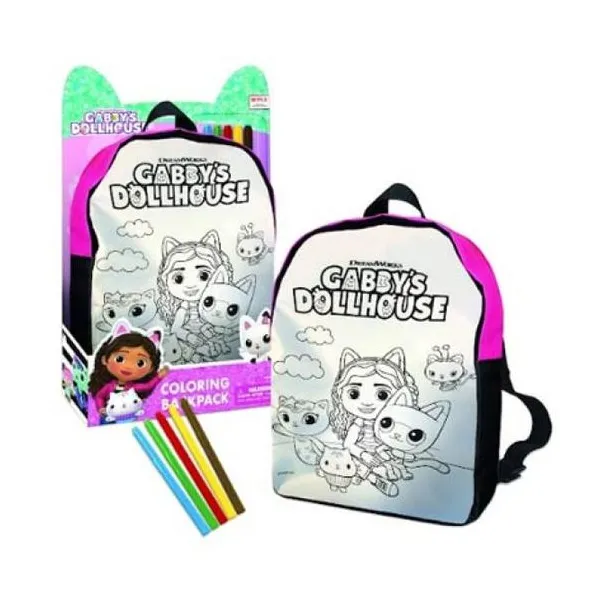 Gabby's dollhouse playset 41 cm mochila para colorear
