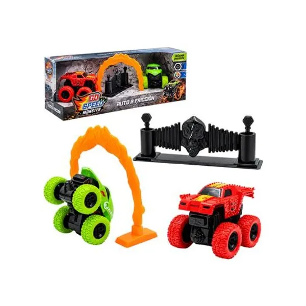 Set de camionetas monster en caja 40x15x14 cm
