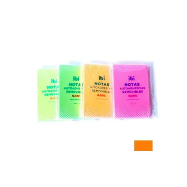 Notas adhesivas ibico neon- 51 x76 mmx 100 hs.naranja