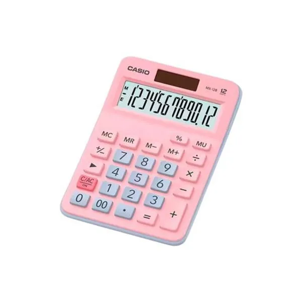 Calculadora 12 digitos celete/rosa 10x14 cm Casio - mx