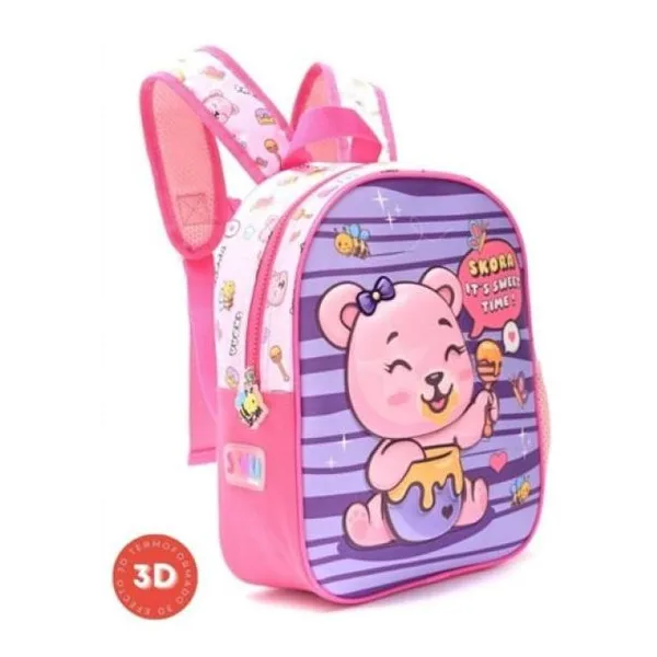 Mochila petit termoformada osita miel rosa 22 x30 x10 - 12