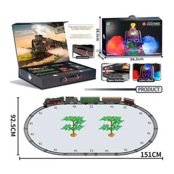 Tren de pasajeros en maletin, usb-humo-luz- efectos laser 4,80mt