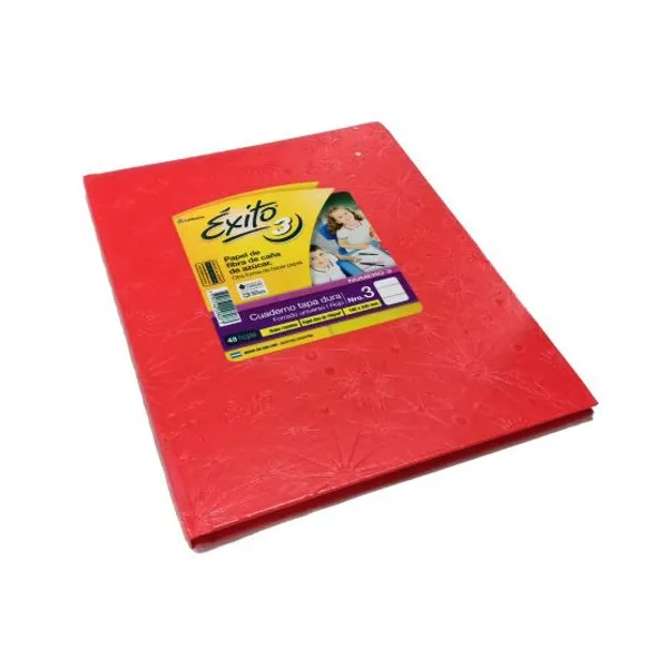 Cuaderno tapa dura Éxito 3 forr.19x23,5 x48 hs.ray.rojo