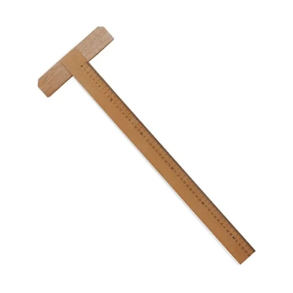 Regla t madera 50 cms.milimetrada