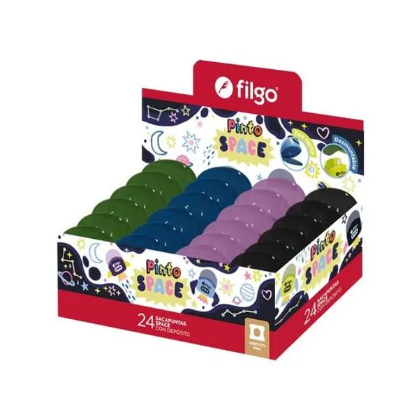 Sacapuntas con deposito space caja x24 unidades Filgo - shspace