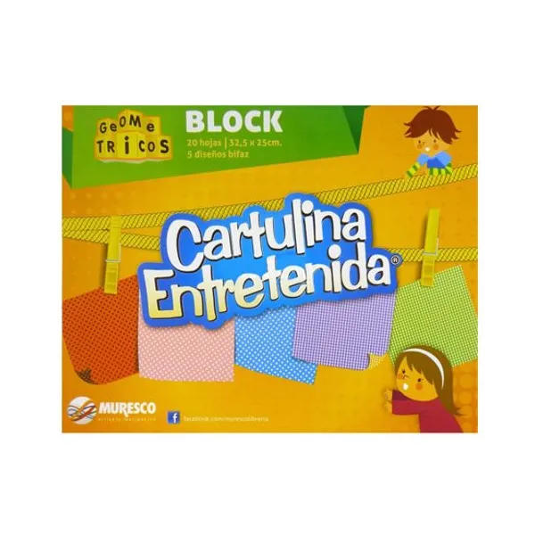 Block de dibujo Muresco cart.entretenida 20 hjs.geometrico