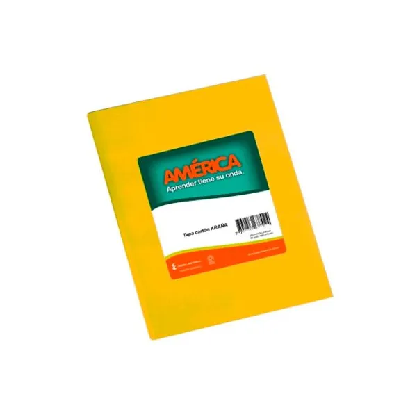 Cuaderno tapa dura América forr.x 42 hs.ray.amarillo