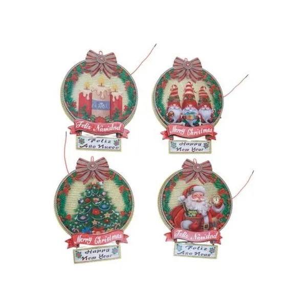 Cartel navideño 25 cm x1 modelos surtidos