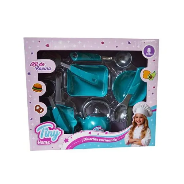 Set de cocina 8 piezas en caja 34x29x9 cm Tiny home
