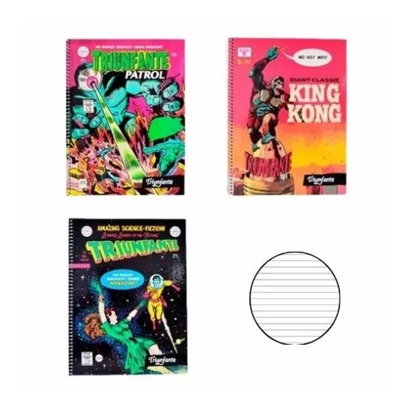 Cuaderno 22x29.7 rayado 100h t/d con e comic Triunfante 97