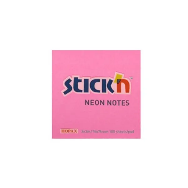 Notas adhesivas stick neon 76 x76 mmx 100 hs.fucsia