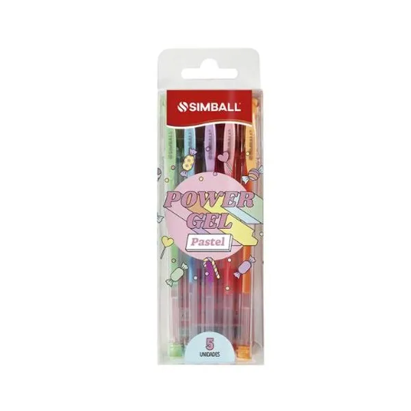 Roller Simball power gel pastel est.x 5 colores