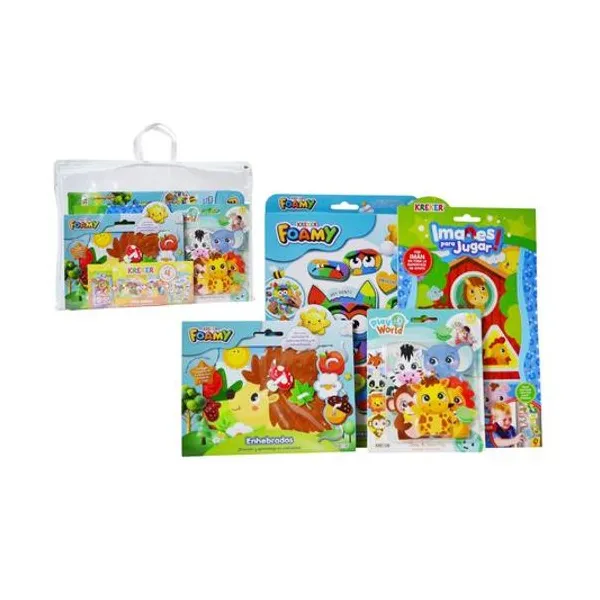 Set de 4 juegos didacticos: mini sabios en bolsa 39x29 cm Kreker