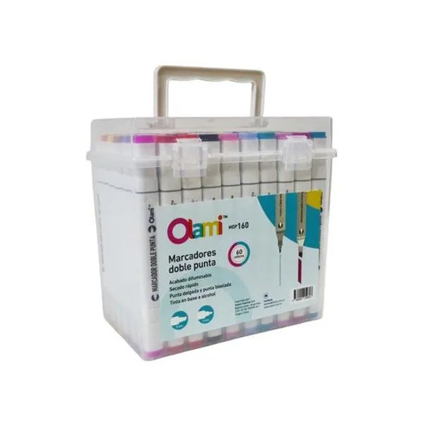 Marcador doble punta 2-5 mm caja x60 unidades olami