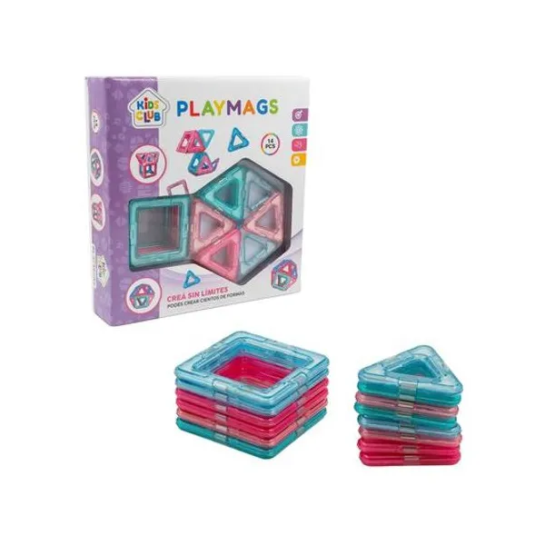 Juego de bloques magneticos 14 piezas en caja 21x22x5 cm