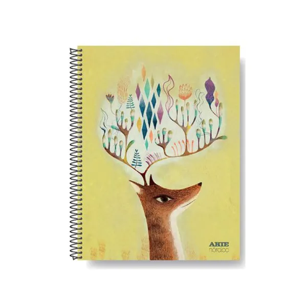 Cuaderno espiral a4 Arte nordico t/dura 120 hs.raya