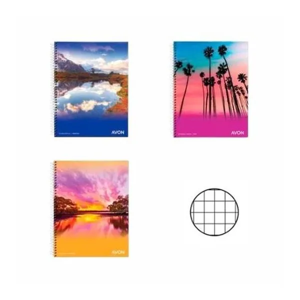 Cuaderno 16x21 cuadriculado 84h t/f con e avon