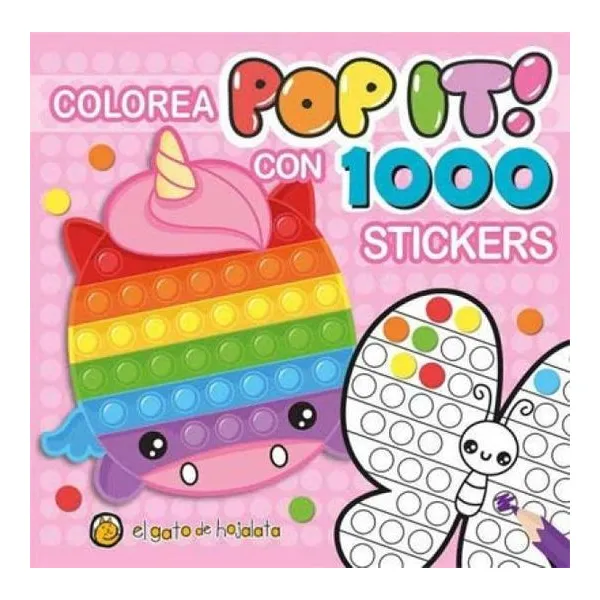 Pinto pop it con 1000 stickers unicornio