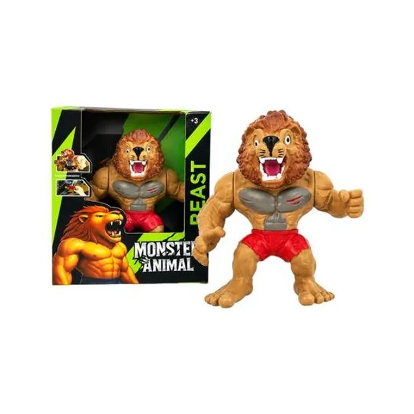 León articulado monster animals 15 cm en caja 16x18.5x7.5 cm