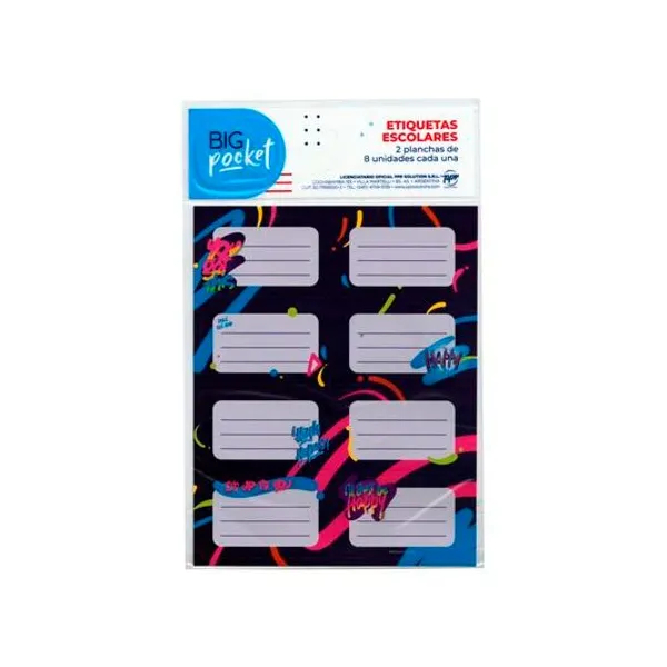 Rótulos 7x4.5 cm fluo bolsa x16 unidades