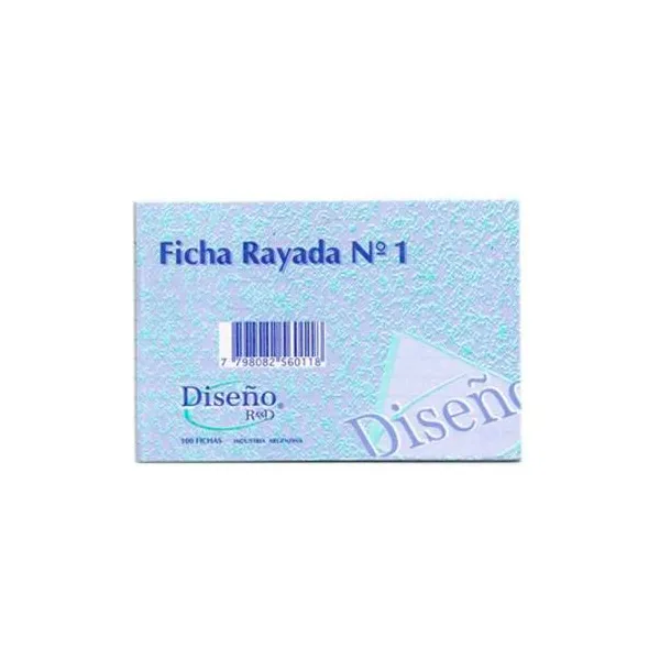 Fichas n.° 1 rayadas 12x8 cm x100 unidades diseño