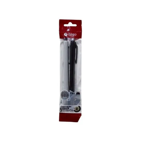 Bolígrafo retractil fastrack neutros 1.0 mm blister x2 unidades Filgo