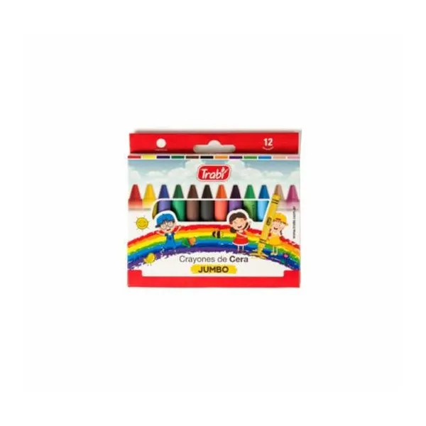 Crayón de cera jumbo caja x12 unidades trabi