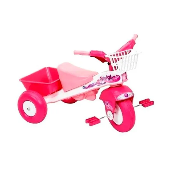 Triciclo glam rosa 44x64x69 cm en caja rondi