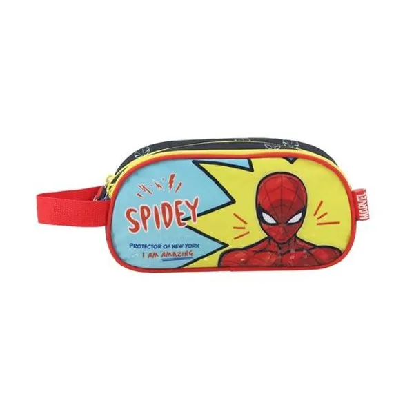 Cartuchera 2 cierres Spiderman 24x12x7 cm lsyd