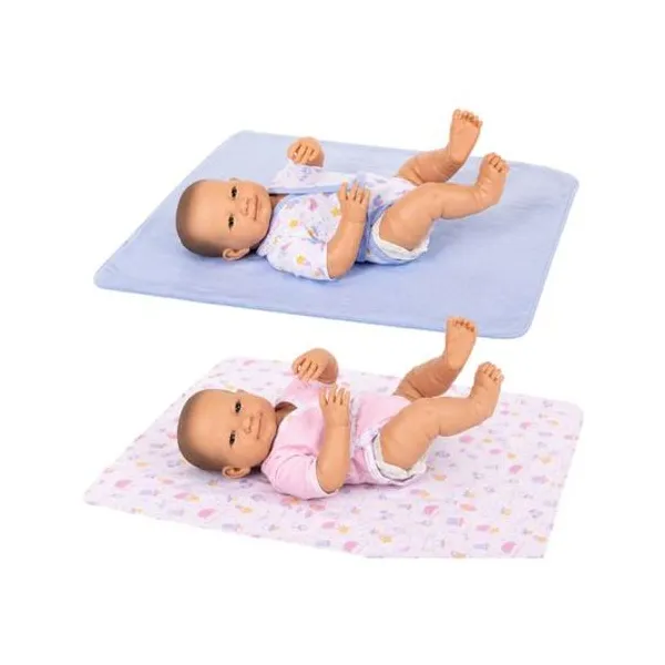 Bebé de plastisol sofi/bruno con pañal y mantita, dni y librito 38 cm casita modelos surtidos