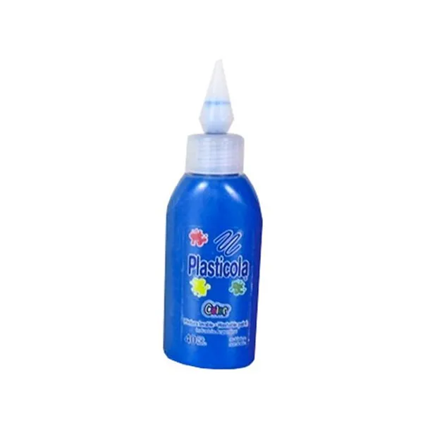 Adhesivo vinílico color Plasticola 40 grsazul