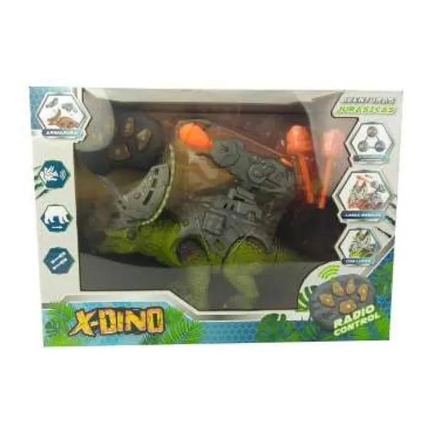 Dinosaurio radio control con luces, 3 frecuencias diferentes y lanza misiles