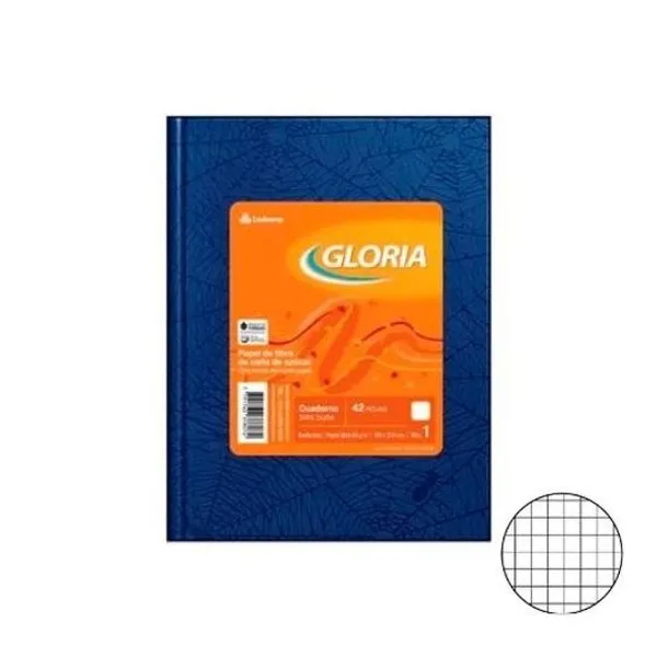 Cuaderno 16x21 cuadriculado t/d araña azul 42h Gloria -