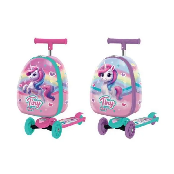 Monopatin con mochila y luz Tiny - unicornio