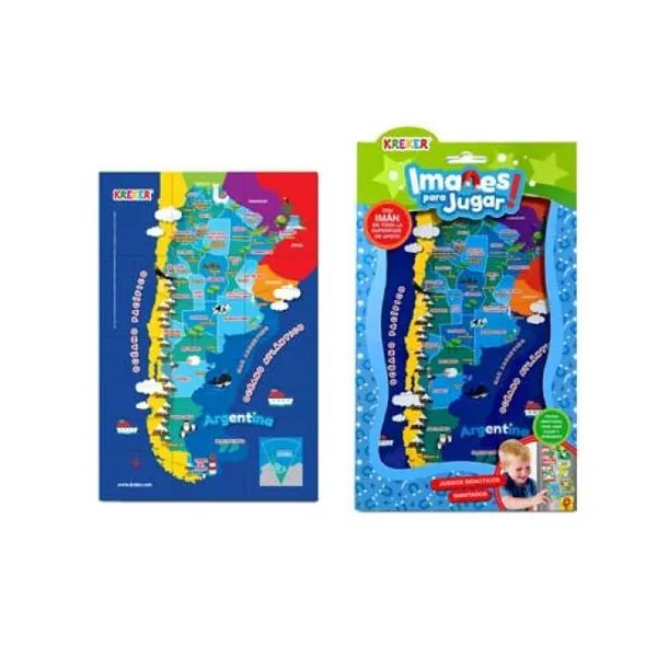Mapa de argentina, 24 piezas didacticas imantadas .