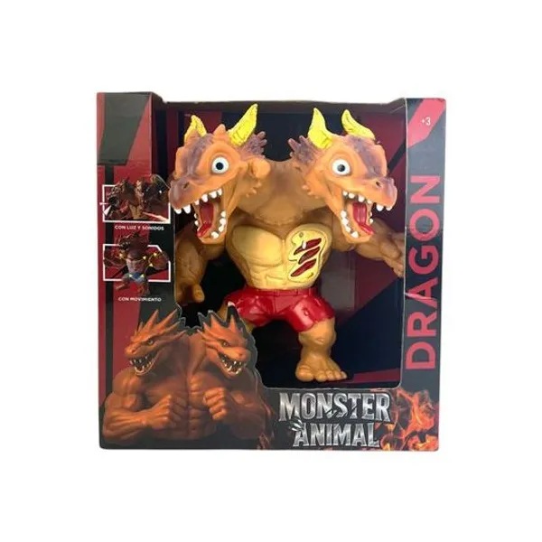 Dragon monster articulado con movimiento y sonido 22 cm en caja 26x27x11 cm