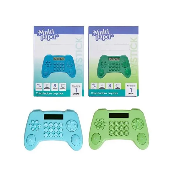 Calculadora 8 digitos joystick 11x8 cm x1 colores surtidos multipaper