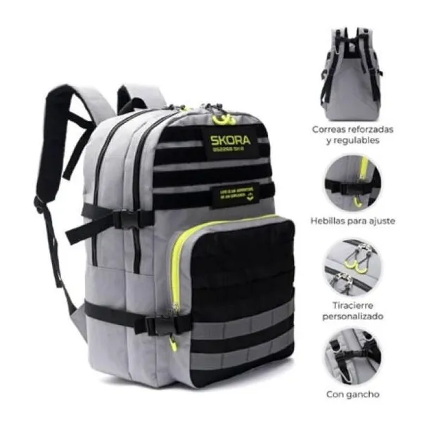 Mochila tactica cierre lima con mosqueton 32 x45x 15 cm 18