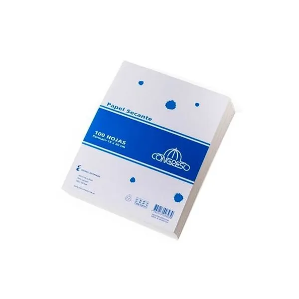 Papel secante 16x20 cm x100 hojas congreso